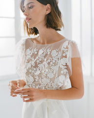 Pearl Short Skirt Out-of-door Yarn Temperament V-neck