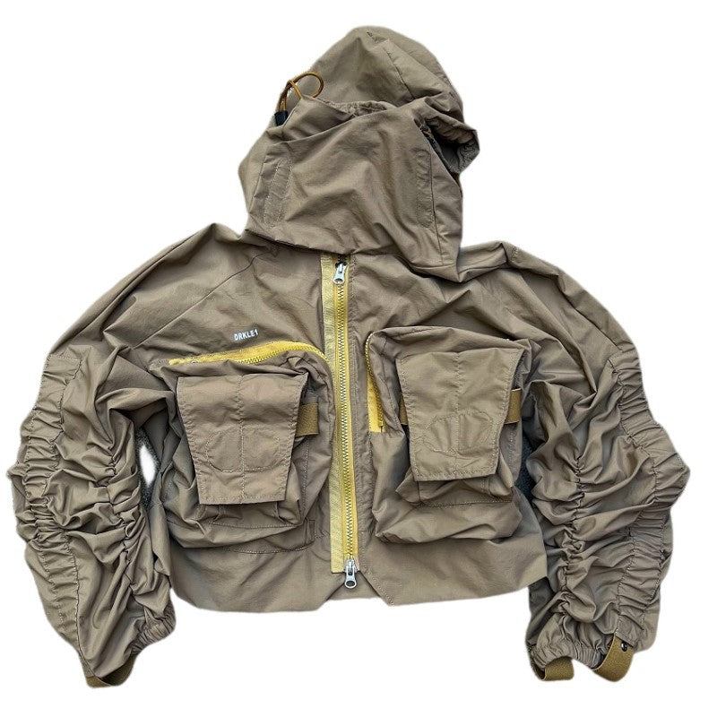 Men's Jacket With Functional Waste Soil Style Three-dimensional Collar And Hood