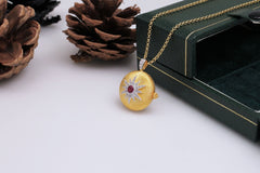 925 Silver Gilded Star Photo Clip Necklace