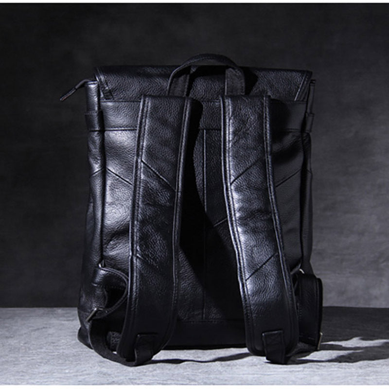 Men's Simple Casual Top Layer Cowhide Backpack