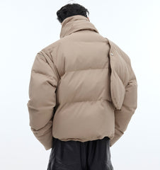 90 White Duck Down Stand-up Collar Down Jacket Scarf Design Short Thickened Coat