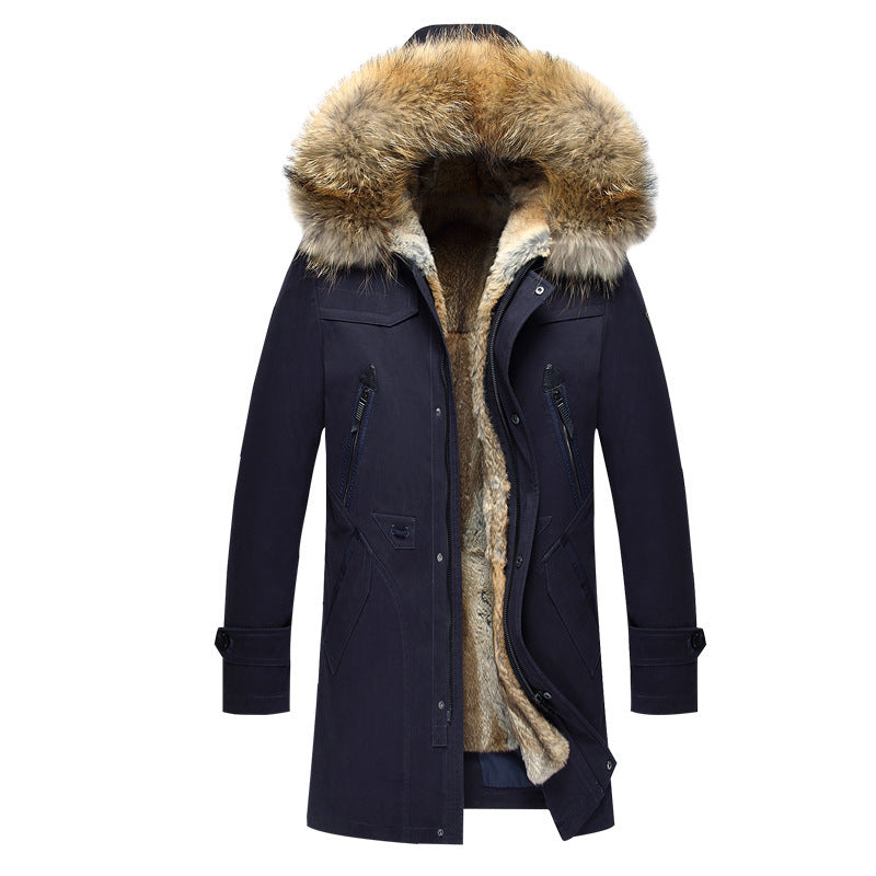 Long coat in fur liner