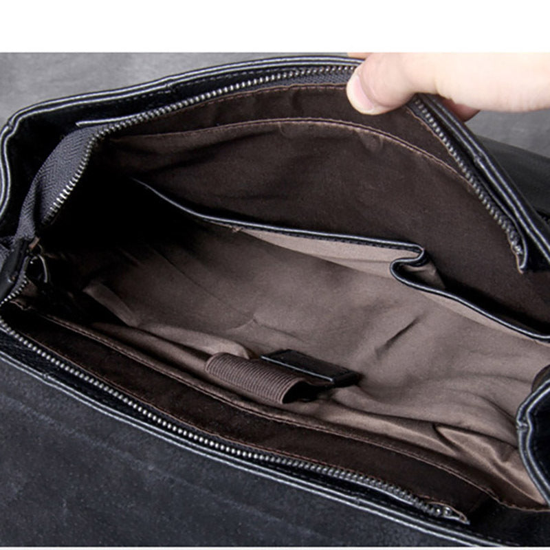 Men's Simple Casual Top Layer Cowhide Backpack