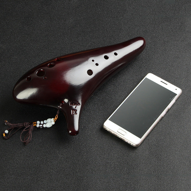 12 hole bass C key performance smoked ocarina