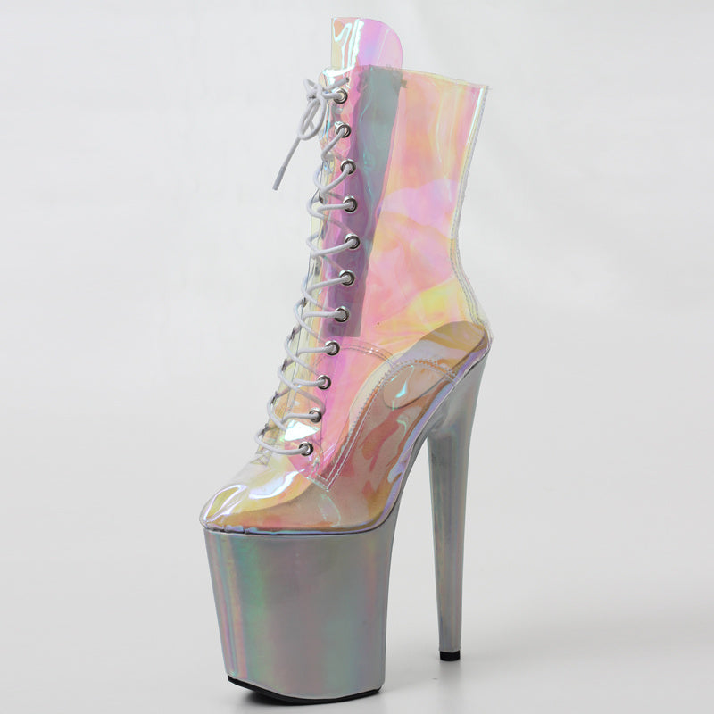 Super High-heeled Short Boots Pole Dance Shoes Nightclub Stage Model Catwalk Shoes