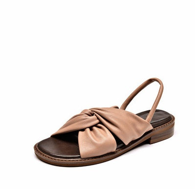 Sheep Skin Sandals Summer New Cross Strap Sandals