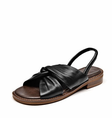 Sheep Skin Sandals Summer New Cross Strap Sandals