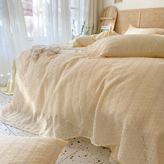 Too Fairy Soft Sister Paper Lace Cream Yellow Four-Piece Cotton Bed Linen 60 Long-Staple Cotton Bedding Cotton
