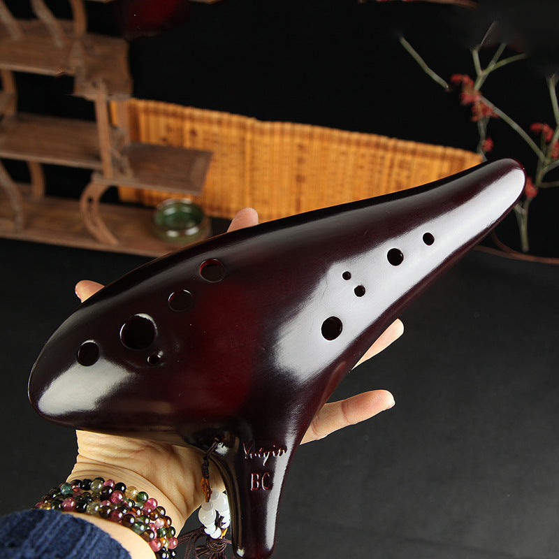 12 hole bass C key performance smoked ocarina
