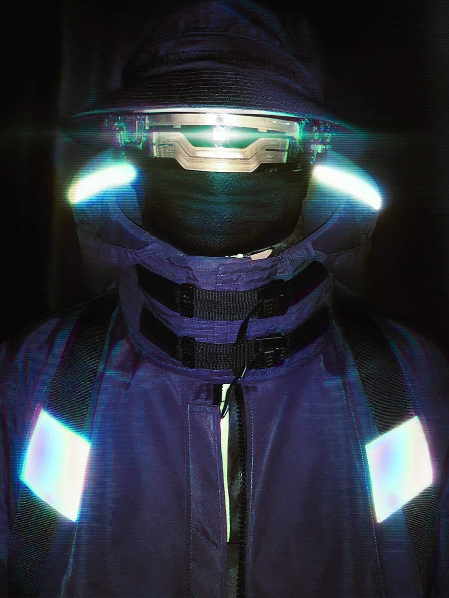 Hooded Sweater City Mechanical Style Reflective Japanese Robe Coat