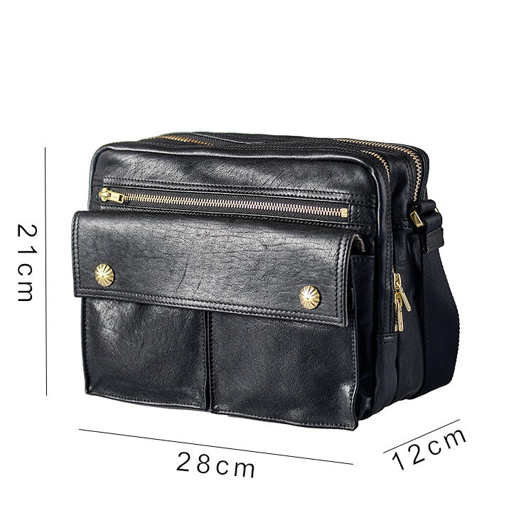 Handmade Top Layer Cowhide Japanese Street Casual Shoulder Bag