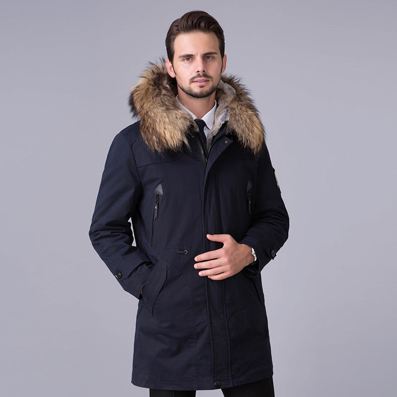 Long coat in fur liner
