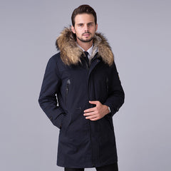 Long coat in fur liner