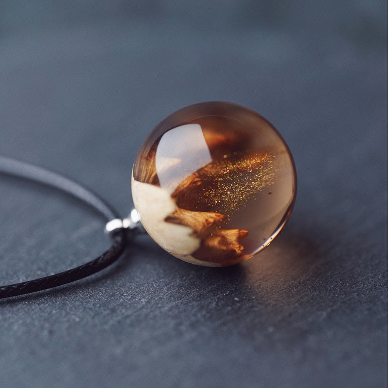 Creative Log Resin Pendant Necklace