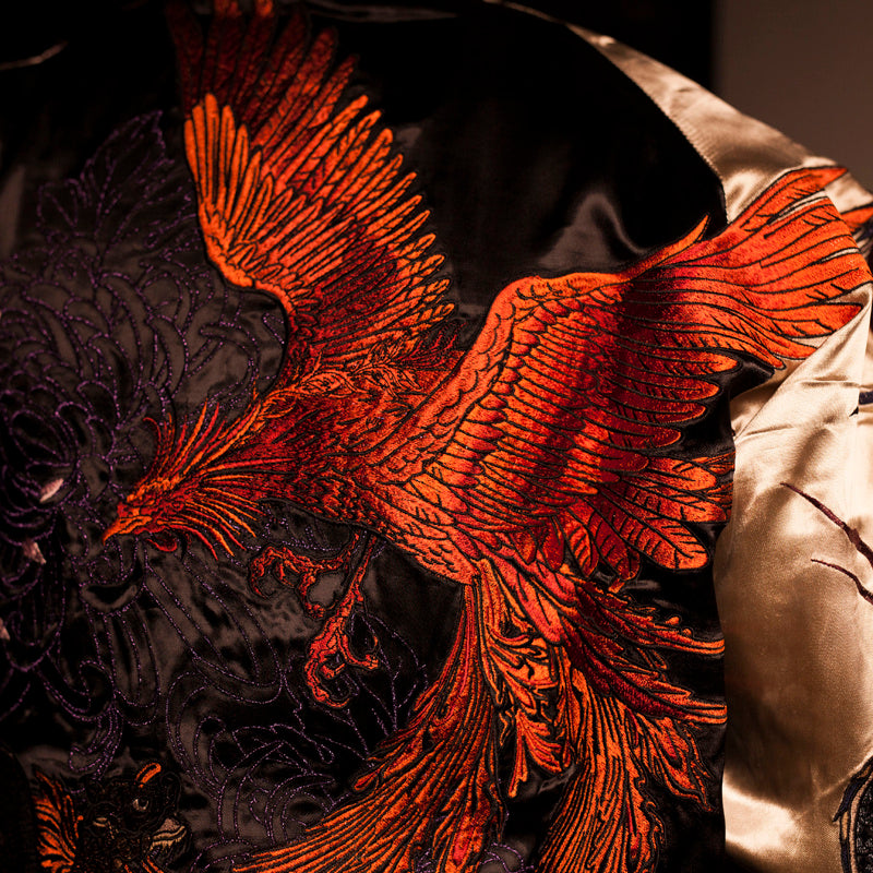 Men's embroidered reversible jacket