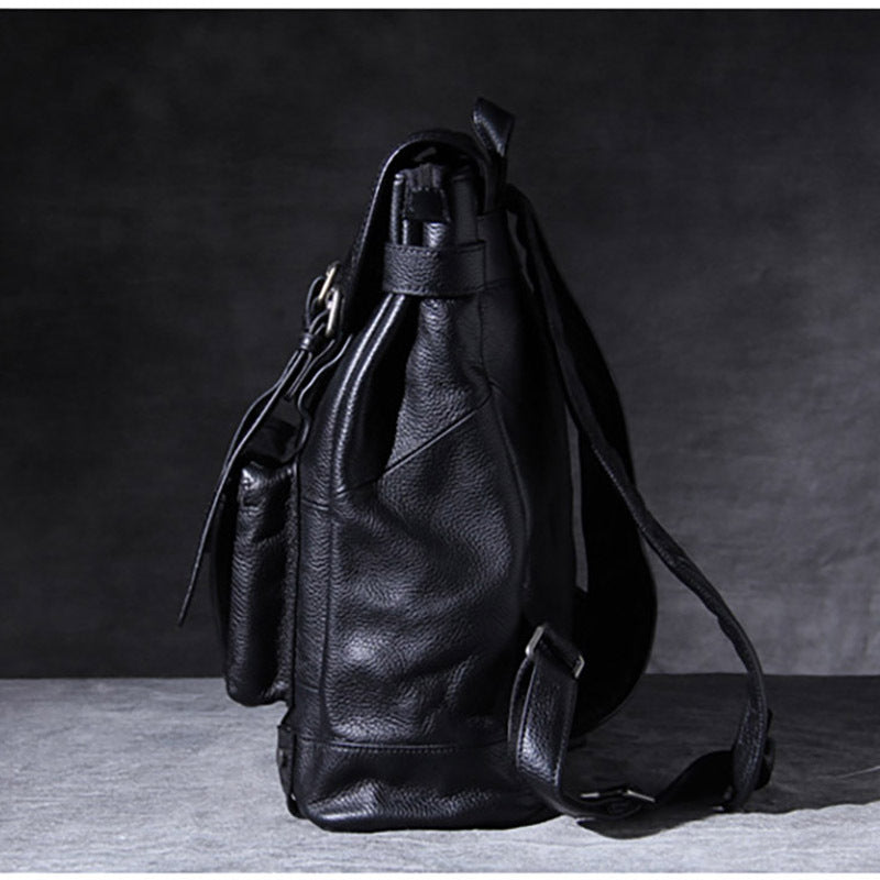 Men's Simple Casual Top Layer Cowhide Backpack