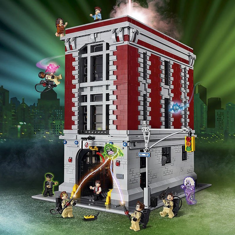 Assembled Building Block Toys For The Fire Fighting Headquarters