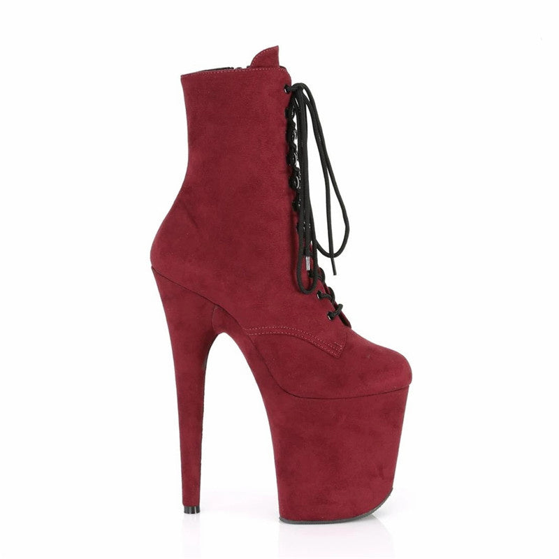 Women's Pole Dance Ankle Boots 20cm Thin Heel Platform