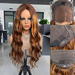 Closure Big Wave Pick Color Bob Real Wig Headgear