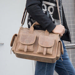 Imported First Layer Cowhide One-shoulder Messenger Bag For Men