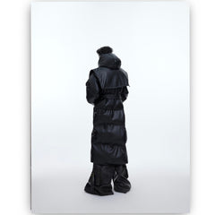 Hooded Shawl Thickened Leather Cotton Jacket