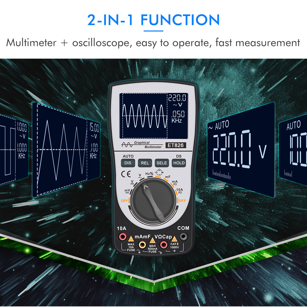 Oscilloscope + Multimeter Two In One Et826 20khz Bandwidth