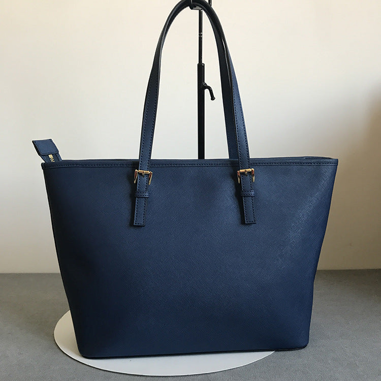 The fashion trend of large capacity cross pattern leather Shopping Bag Handbag Shoulder Bag