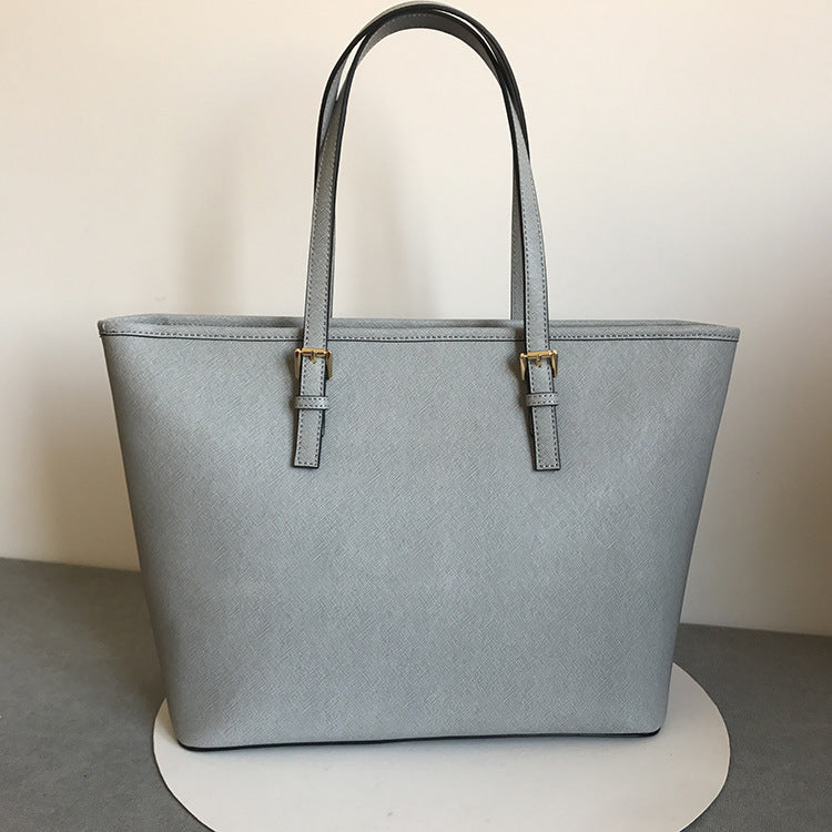 The fashion trend of large capacity cross pattern leather Shopping Bag Handbag Shoulder Bag