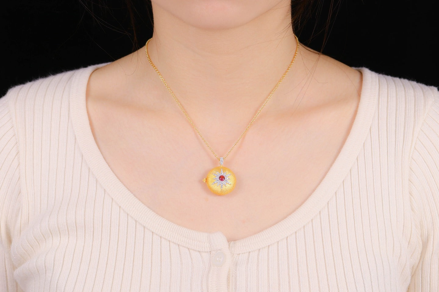 925 Silver Gilded Star Photo Clip Necklace