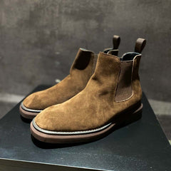 Vintage Men's Chelsea Boots Frosted Leather