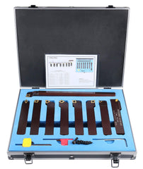 Accusize 1" 9 Pieces/Set, Indexable Carbide Turning Tools and Boring Bar, 2988-0001