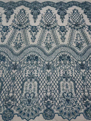 Embroidery Heavy Industry Beaded Tulle Lace Fabric