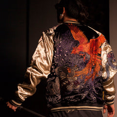 Men's embroidered reversible jacket