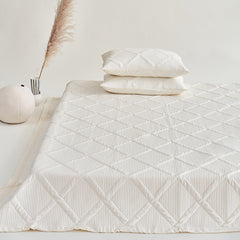 Solid Color Single Double Bed Cover Three-piece Set Of 100 Tencel Cotton Thin Summer Quilt