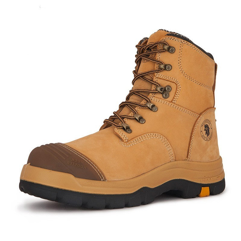 Steel Head Labor Protection Shoes Cowhide Breathable In Summer