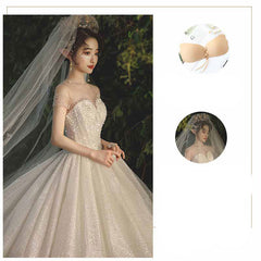 Women's Temperament Simple Bridal Bustier Trailing Dress