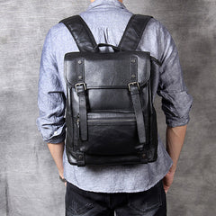 Men's Simple Casual Top Layer Cowhide Backpack