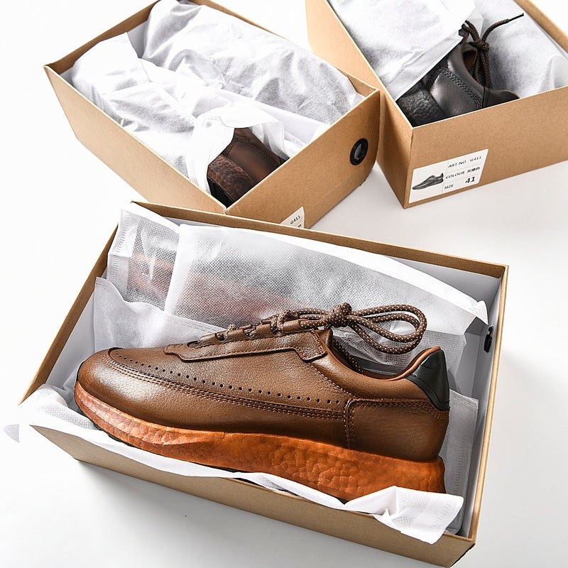 Men's First Layer Cowhide Retro Sports Casual Shoes
