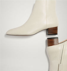 Zipper  Ankle Boots Md Women's Full Leather Shoes