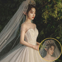 Women's Temperament Simple Bridal Bustier Trailing Dress