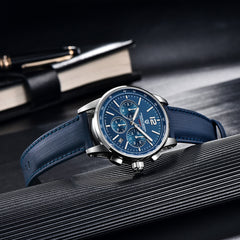 Multifunctional Quartz Chronograph Stainless Steel Men's Watch