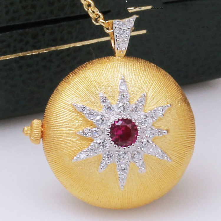 925 Silver Gilded Star Photo Clip Necklace