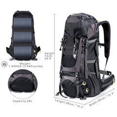 Large Capacity 68L Solar Waterproof Mountaineering Bag