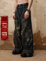 Female Alien Structural Stained Jeans