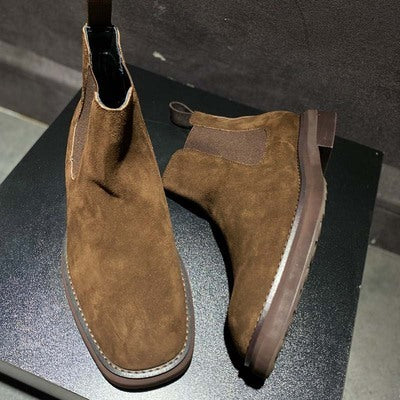 Vintage Men's Chelsea Boots Frosted Leather