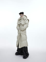 Hooded Shawl Thickened Leather Cotton Jacket