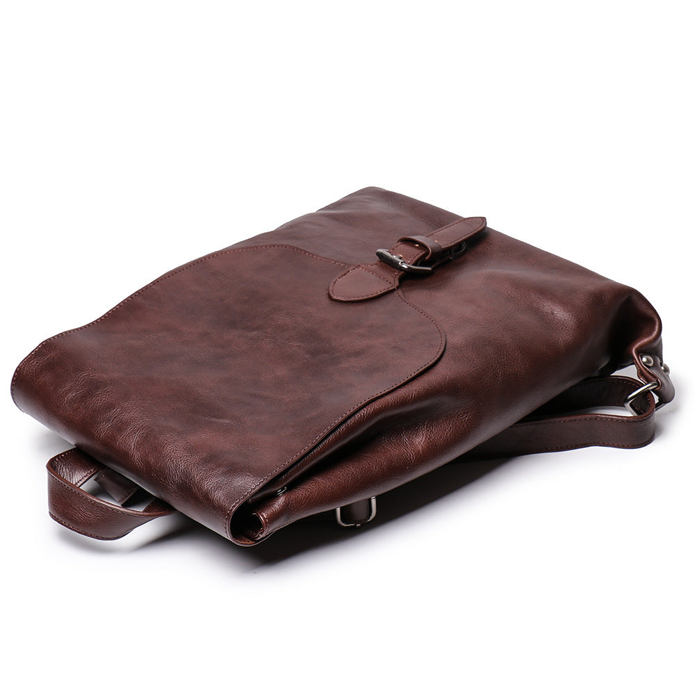 Men's Top Vegetable Tanned Cowhide Backpack